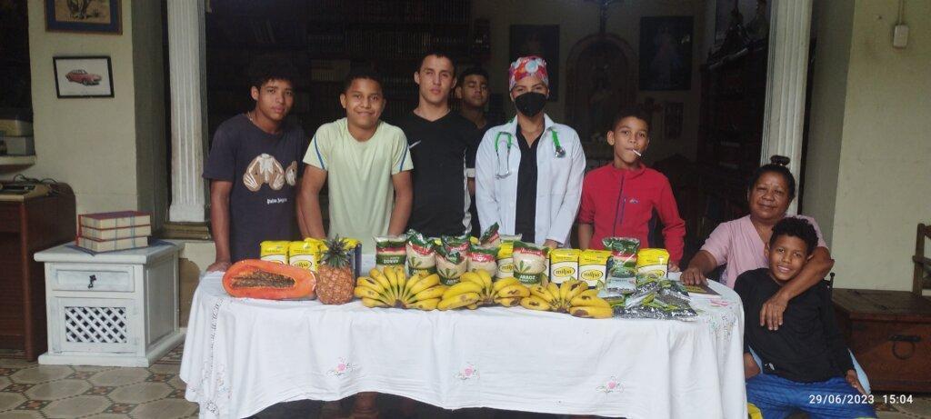 SAI (South American Initiative), a dedicated non-profit organization, supplies fresh, nutritious food to orphaned children in Venezuela. This image showcases a variety of essential groceries, including bananas, pasta, and tropical fruits, prepared for distribution to local orphanages. Through generous donations and volunteer efforts, SAI continues to combat food insecurity, ensuring that vulnerable children receive the nourishment they need for a healthier future.